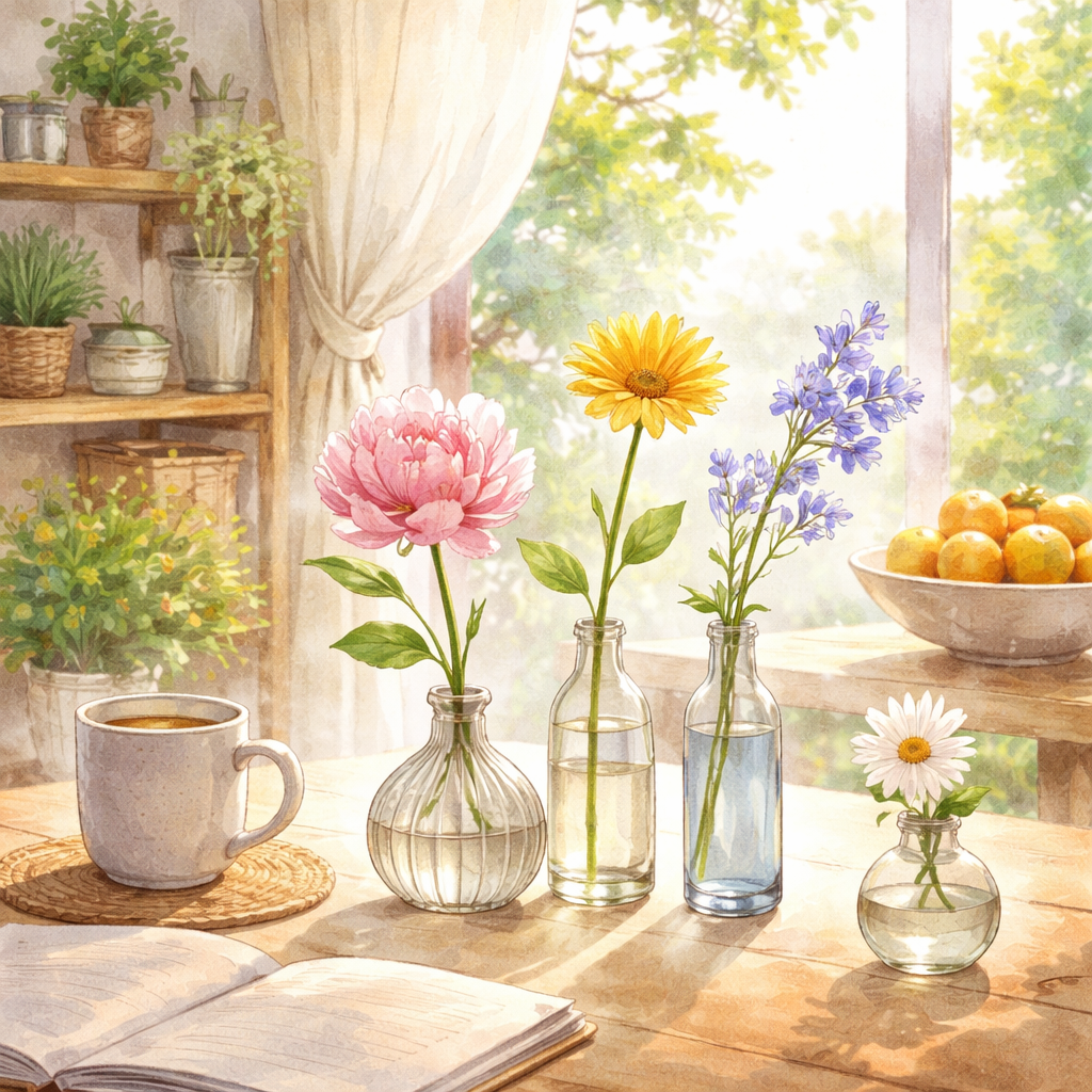 暮らしに彩りを！季節の花を一輪挿しで飾る、心豊かな日常の始め方って？