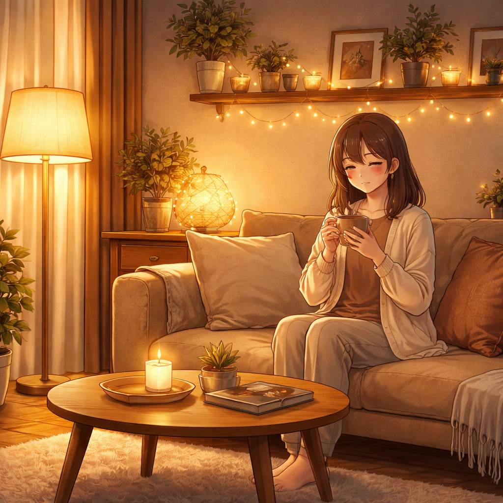 日常に癒やしを！間接照明と温かみのある光が鍵です